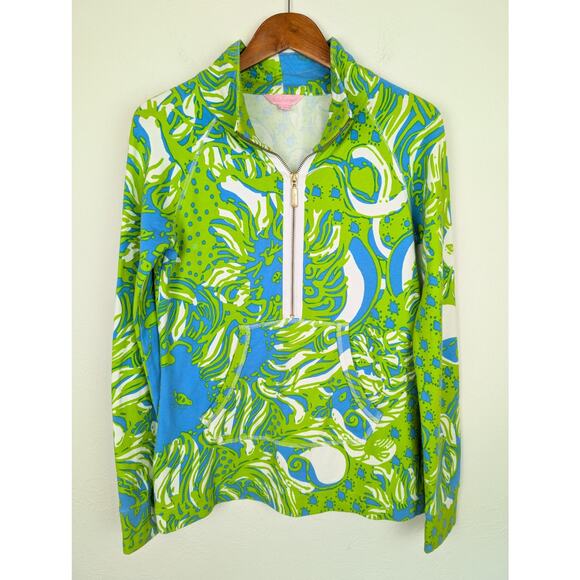 Lilly Pulitzer Skipper Popover Sweatshirt Floral Roar of the Jungle Size XS - Picture 2 of 12